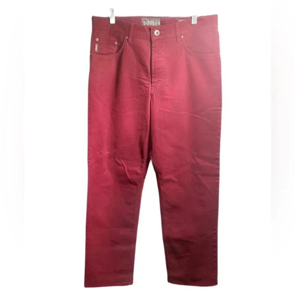 BRAX cooper fan MTWA burgundy comfortable casual lightweight 5 pocket pants 34 - Picture 2 of 6